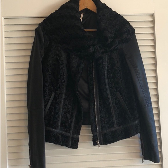 Free People Faux Leather and Lamb Jacket - Picture 5 of 8